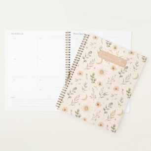 Boho-Boheme-Blumen-Mond-Sonne-Botanik Planer