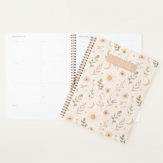 Boho-Boheme-Blumen-Mond-Sonne-Botanik Planer (Anzeige)
