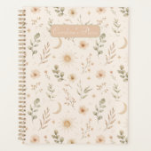 Boho-Boheme-Blumen-Mond-Sonne-Botanik Planer (Vorderseite)