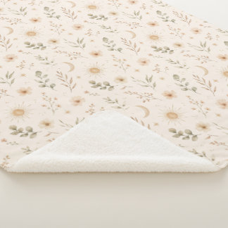 Boho-Boheme-Blumen-Sonnen-Monde-Botanik-Neutral Sherpadecke