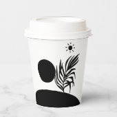 boho bohemian floral sun moon pappbecher (Vorderseite)