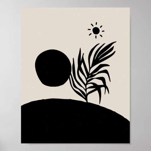 boho bohemian floral sun moon poster (Vorne)