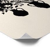 Boho bohemian floral sun moon poster (Ecke)