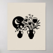 Boho bohemian floral sun moon poster (Vorne)