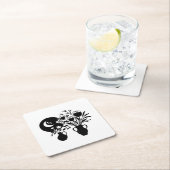 Boho bohemian floral sun moon rechteckiger pappuntersetzer (Vor Ort)