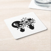 Boho bohemian floral sun moon rechteckiger pappuntersetzer (angewinkelt)