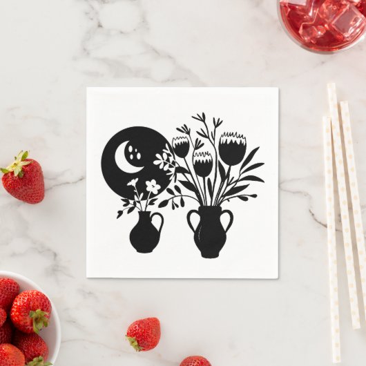 Boho bohemian floral sun moon serviette (Beispiel)