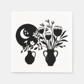 Boho bohemian floral sun moon serviette (Vorderseite)