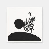 boho bohemian floral sun moon serviette (Vorderseite)