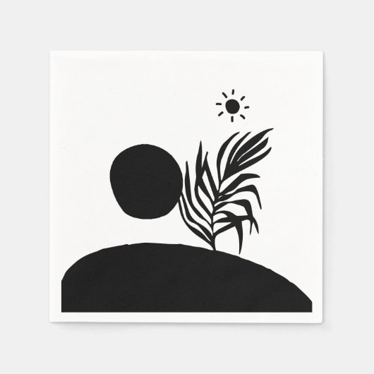 boho bohemian floral sun moon serviette (Vorderseite)