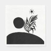 boho bohemian floral sun moon serviette (Vorderseite)