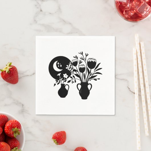 Boho bohemian floral sun moon serviette (Beispiel)