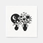 Boho bohemian floral sun moon serviette (Vorderseite)