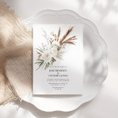 Boho Bohemian Getrocknete Blumen Foto & QR-Code Ho Einladung