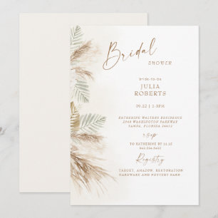 Boho-Bohemian-Pampasgras-Beige-Junggesellinnenabsc Einladung