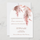 Boho Bohemian Pampass Wedding Invitation  Einladung (Vorderseite)