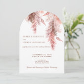 Boho Bohemian Pampass Wedding Invitation  Einladung (Stehend Vorderseite)