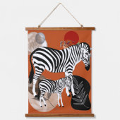Boho Bohemian Wandkunst Zebra Leinwand Mutter Kind (Vorderseite 2)