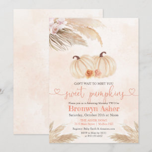 Boho Bohemian Zwilling Kürbis Baby Shower Einladun Einladung