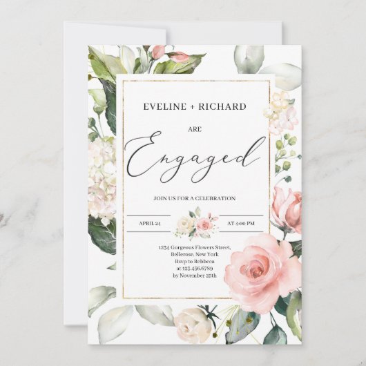 Boho-bohemianische Verlobung Einladung (Vorderseite)