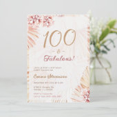 Boho Bohemisch 100 Fabelous Ladys 100. Geburtstag Einladung (Stehend Vorderseite)