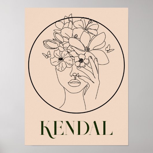 Boho Bohemisch Abstrakt-Minimalstil Poster (Vorne)