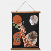 Boho Bohemisch Animal Modern Art Giraffe Deco Wandteppich Mit Holzrahmen (Vorderseite)
