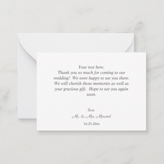 Boho Bohemisch Beige Floral Danke Note Card Mitteilungskarte (Rückseite)