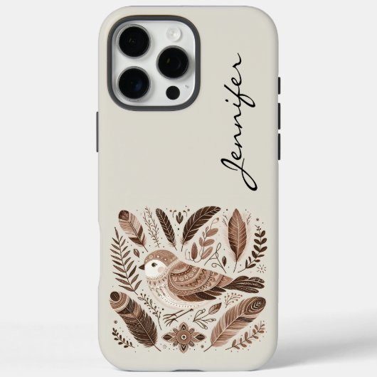 Boho Bohemisch Bird Feather iPhone / iPad Gehäuse Case-Mate iPhone Hülle (Rückseite)