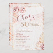 Boho Bohemisch Cheers 50 Years Ladys 50. Geburtsta Einladung (Vorne/Hinten)