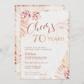 Boho Bohemisch Cheers 70 Jahre Ladys 70. Geburtsta Einladung (Vorne/Hinten)