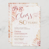 Boho Bohemisch Cheers 80 Jahre Ladys 80. Geburtsta Einladung (Vorne/Hinten)