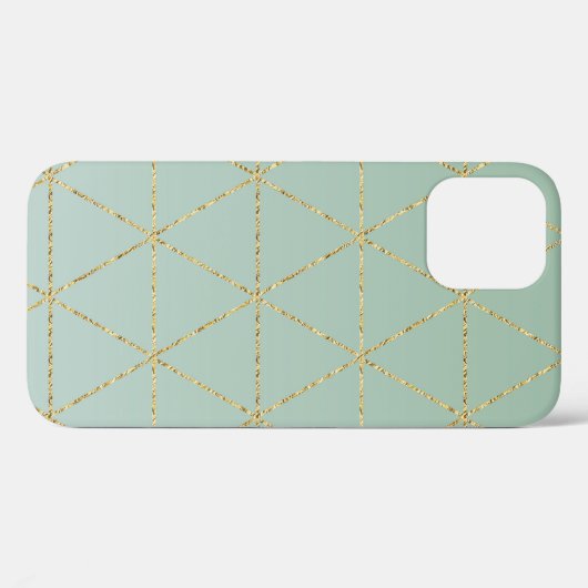 Boho Bohemisch Chic Gold & Mint Geometric Glam Case-Mate iPhone Hülle (Rückseite (Horizontal))