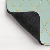 Boho Bohemisch Chic Gold & Mint Geometric Glam Mousepad (Ecke)