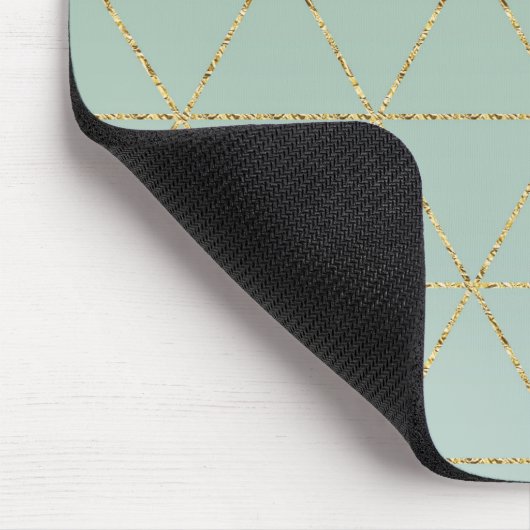 Boho Bohemisch Chic Gold & Mint Geometric Glam Mousepad (Ecke)