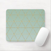 Boho Bohemisch Chic Gold & Mint Geometric Glam Mousepad (Mit Mouse)