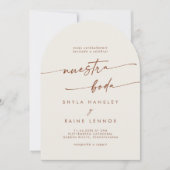 Boho Bohemisch Cream Foto Arch Spanische Hochzeit Einladung (Vorderseite)