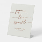 Boho Bohemisch Cream Sparkler Hochzeit abschicken Sockelschild (Vorderseite)