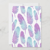 Boho Bohemisch Feather Lila Geburtstagsparty Einladung (Rückseite)
