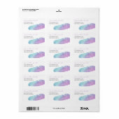 Boho Bohemisch Feather Lila und blau Adressaufkleber (Vorne)