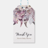 Boho Bohemisch Feathers Chic Rustic Glam Gevor Geschenkanhänger (Vorderseite)