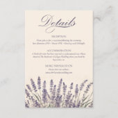 Boho Bohemisch Lavender Monogram Wedding Details Begleitkarte (Vorderseite)