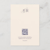 Boho Bohemisch Lavender Monogram Wedding Details Begleitkarte (Rückseite)