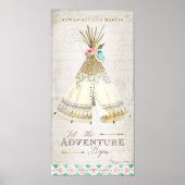 Boho Bohemisch Ließ das Adventure Begin Teepee Woo Poster (Vorne)