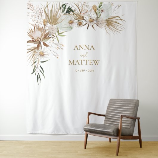 Boho Bohemisch Name Wedding Backdrop Tapestry Wandteppich (Beispiel)