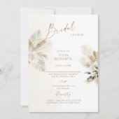 Boho Bohemisch Pampas Grass Brautparty Einladung (Vorderseite)