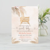 Boho Bohemisch Pampas Kinderdusche Einladung (Stehend Vorderseite)