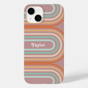 Boho Bohemisch Pastel Rainbow Mauve Hintergrund Case-Mate iPhone 14 Hülle