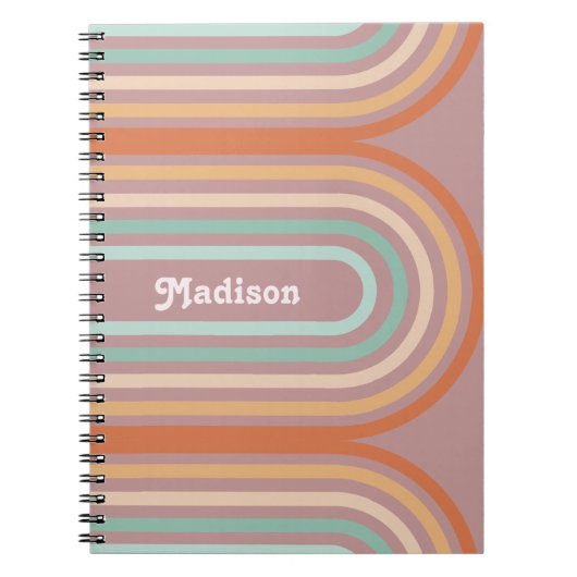 Boho Bohemisch Pastel Rainbow Mauve Hintergrund Notizblock (Vorderseite)