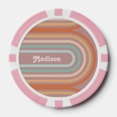 Boho Bohemisch Pastel Rainbow Mauve Hintergrund Pokerchips (Vorderseite)